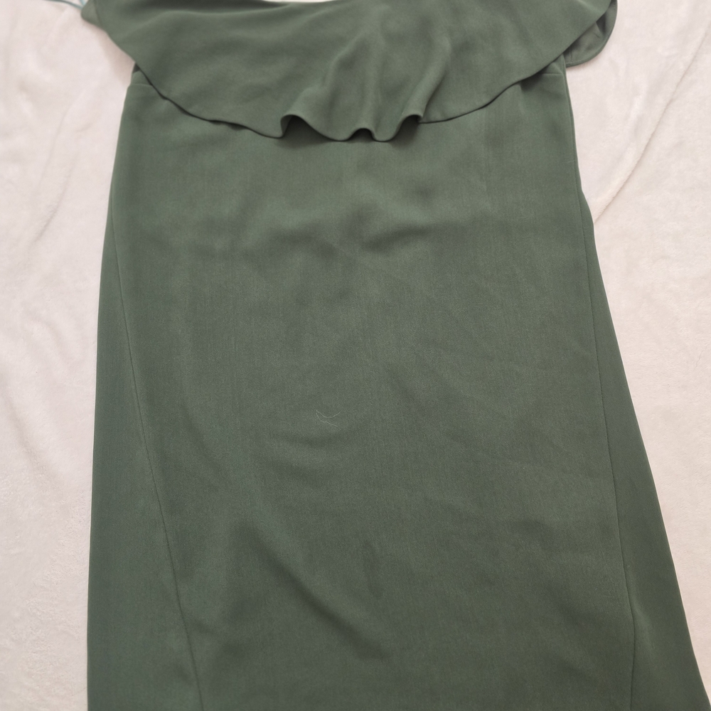 Green Ruffle Neck Women’s Dress